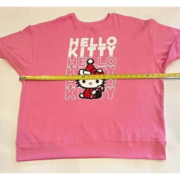 New Hello Kitty By Sanrio Christmas Crewneck Pullover Sweatshirt Size 2XL Pink - Picture 7 of 9